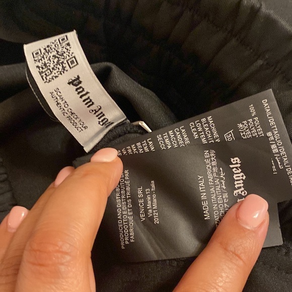 PALM ANGELS, Joggers in Black w/White striped trim at out-seams, NWOT, Med $300 - Picture 6 of 8